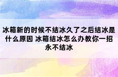 冰箱新的时候不结冰久了之后结冰是什么原因 冰箱结冰怎么办教你一招永不结冰